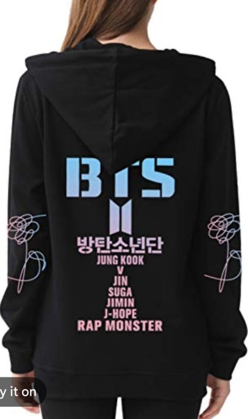 BTS Jimin Black Jung Kook 1997 Tear Love Yourself Tout Hoodie K Pop Medium